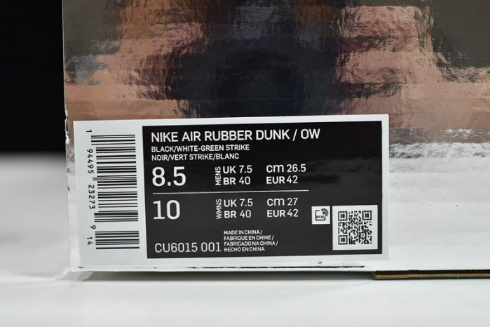 OF NIKE AIR RUBBER DUNK “”GREEN STRIKE“ CU6015-001